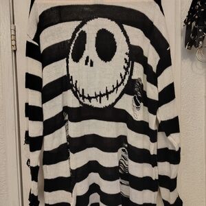 Disney Black and White Striped Knit Top